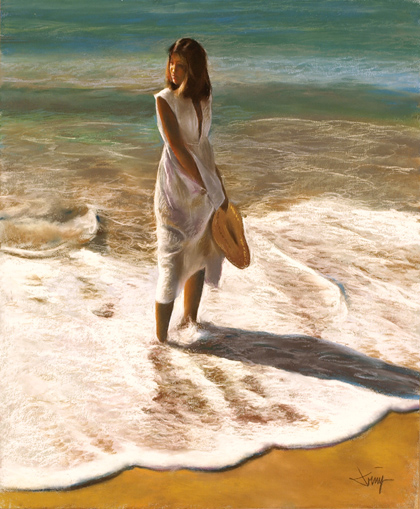 Domingo, Pastel, Girl on the Beach