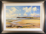 Duncan Palmar, Original oil painting on panel, Out with the Dog in Constantine Bay