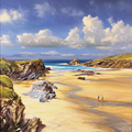 Duncan Palmar, Original oil painting on panel, Golden Sands, Trevone