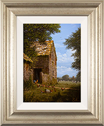 Edward Hersey, Original oil painting on panel, The Summer Barn Medium image. Click to enlarge