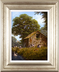 Edward Hersey, Original oil painting on panel, Tranquil Midsummer, Yorkshire Dales Medium image. Click to enlarge