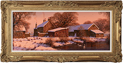 Edward Hersey, Original oil painting on panel, Warm Winter Glow