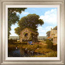 Edward Hersey, Original oil painting on panel, High Summer, Yorkshire Dales Medium image. Click to enlarge