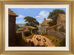 Edward Hersey, Original oil painting on panel, Down the Lane and Beyond Medium image. Click to enlarge