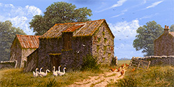 Edward Hersey, Original oil painting on panel, High Summer, North Yorkshire