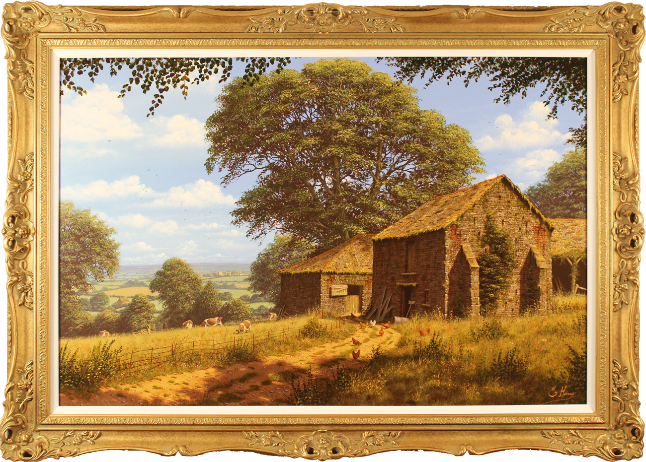 Edward Hersey Original oil painting on canvas, Sprawling Scenes of