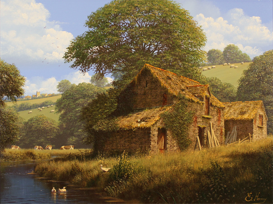 Edward Hersey, Original oil painting on canvas, Peaceful Perfection, North Yorkshire