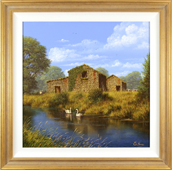 Edward Hersey, Original oil painting on canvas, Stone Barn, North Yorkshire