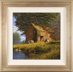 Edward Hersey, Original oil painting on canvas, Afternoon Breeze, The Cotswolds Medium image. Click to enlarge