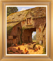 Edward Hersey, Original oil painting on canvas, Tales from the Farmyard  Medium image. Click to enlarge
