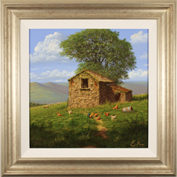 Edward Hersey, Original oil painting on canvas, The Lone Barn, Yorkshire Dales