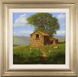 Edward Hersey, Original oil painting on canvas, The Lone Barn, Yorkshire Dales Medium image. Click to enlarge