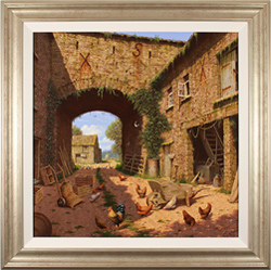 Edward Hersey, Original oil painting on canvas, Farmyard Novella Medium image. Click to enlarge