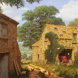 Edward Hersey, Signed limited edition print, Farmyard Corner