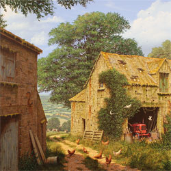 Edward Hersey, Signed limited edition print, Farmyard Corner Medium image. Click to enlarge