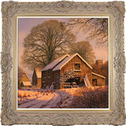 Edward Hersey, Original oil painting on canvas, Winter Warmth, Yorkshire Dales Medium image. Click to enlarge