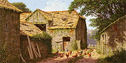 Edward Hersey, Original oil painting on panel, Tales of the Farmyard Medium image. Click to enlarge