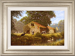 Edward Hersey, Original oil painting on canvas, Summer at the Old Dairy Medium image. Click to enlarge