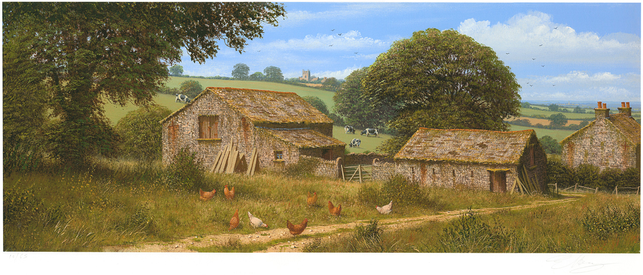 Edward Hersey, Signed limited edition print, Summer Farmhouse