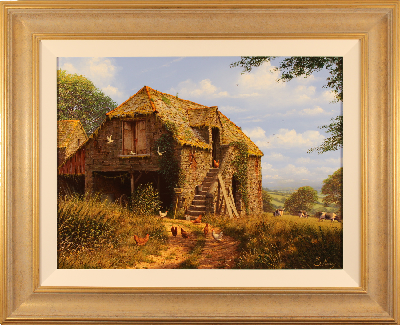 Edward Hersey, Original oil painting on canvas, Stone Barn, North Yorkshire Click to enlarge