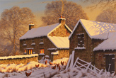 Edward Hersey, Original oil painting on canvas, Winter Glow, North Yorkshire Medium image. Click to enlarge