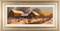 Edward Hersey, Original oil painting on canvas, The Warmth of Winter, Yorkshire Dales Medium image. Click to enlarge