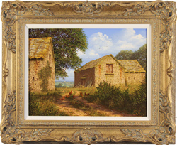 Edward Hersey, Original oil painting on canvas, Yorkshire Farm Medium image. Click to enlarge
