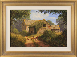 Edward Hersey, Original oil painting on canvas, Cotswolds Farm Medium image. Click to enlarge