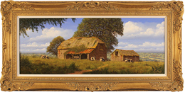 Edward Hersey, Original oil painting on canvas, Hillside Farm, North Yorkshire Medium image. Click to enlarge
