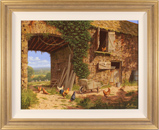 Edward Hersey, Original oil painting on canvas, Farmyard Bustle, North Yorkshire Medium image. Click to enlarge