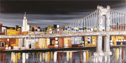 Edward Waite, Original acrylic painting on canvas, Manhattan Skyline Medium image. Click to enlarge
