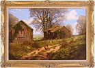 Edward Hersey, Original oil painting on canvas, Cotswolds Farm  Medium image. Click to enlarge