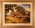 Edward Hersey, Original oil painting on canvas, Cotswolds Farm  Medium image. Click to enlarge