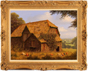 Edward Hersey, Original oil painting on canvas, Cotswolds Farm