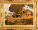 Edward Hersey, Original oil painting on canvas, Cotswolds Farm Medium image. Click to enlarge