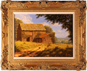 Edward Hersey, Original oil painting on canvas, Cotwolds Farm Medium image. Click to enlarge
