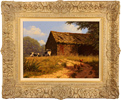 Edward Hersey, Original oil painting on canvas, Cotswolds Barn Medium image. Click to enlarge