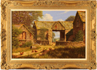 Edward Hersey, Original oil painting on canvas, Cotswold Farmhouse in Summer  Medium image. Click to enlarge