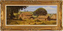 Edward Hersey, Original oil painting on canvas, Summer Farmhouse Medium image. Click to enlarge