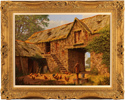 Edward Hersey, Original oil painting on canvas, Country Barn Medium image. Click to enlarge
