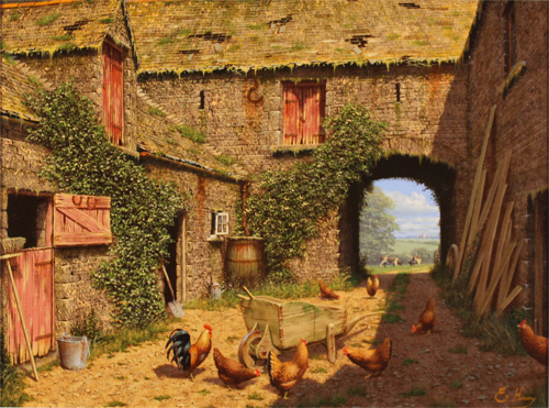 Edward Hersey, Original oil painting on canvas, A Fine Summers Day No frame image. Click to enlarge