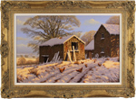 Edward Hersey, Original oil painting on canvas, Cotswolds Snow Scene Medium image. Click to enlarge