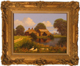 Edward Hersey, Original oil painting on canvas, Farm Scene Medium image. Click to enlarge
