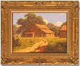 Edward Hersey, Original oil painting on canvas, Farm Scene Medium image. Click to enlarge