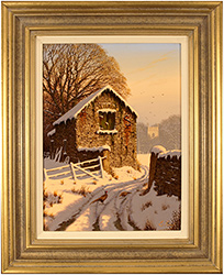 Edward Hersey, Original oil painting on canvas, Cotswold Farm in Snow Medium image. Click to enlarge