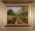 George Atkinson, Original oil painting on panel, Path of Garrowby Hill, Vale of York