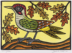 Gerard Hobson, Original linocut print, Yaffle