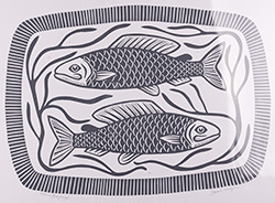 Gerard Hobson, Original linocut print, Graylings