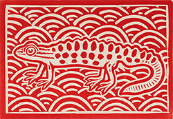 Gerard Hobson, Original linocut print, Newt