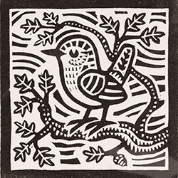 Gerard Hobson, Original linocut print, Wren